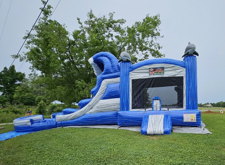 Wipeout Bounce House With Double Lane Wet/Dry Slides