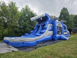 53189 1724595063 Wipeout Bounce House With Double Lane Wet/Dry Slides